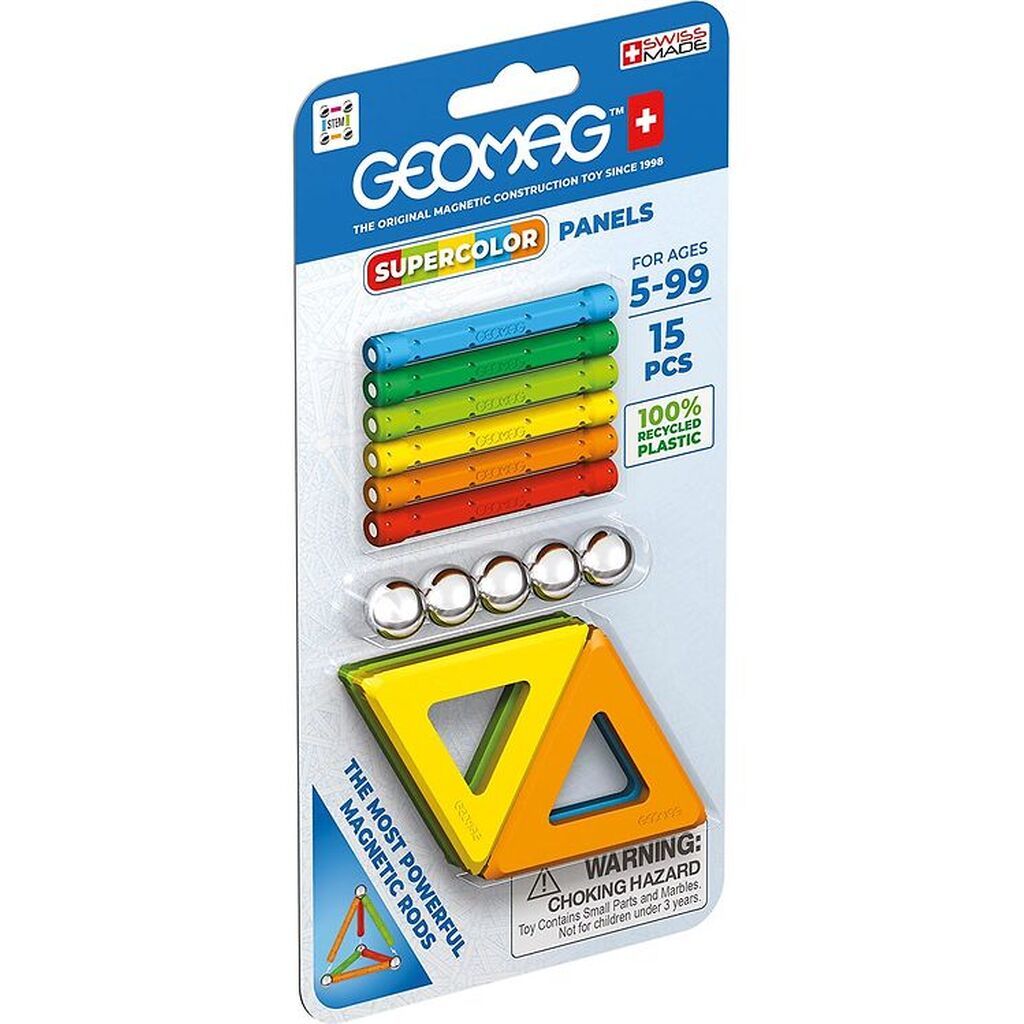 Geomag Magnetsæt - Supercolor Panels Recycled - 15 Dele