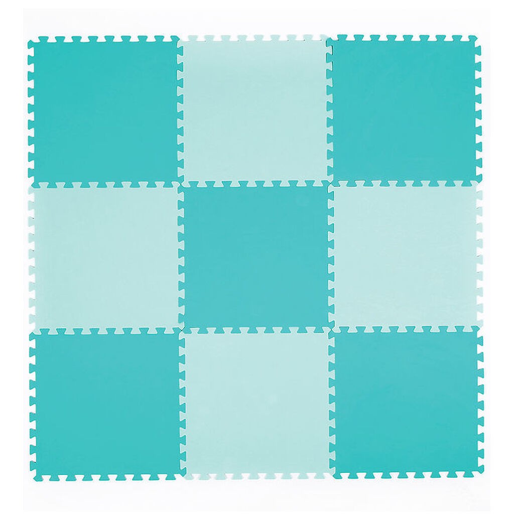 Ludi Skumgulv - 9 Dele - 145x145 cm - Grøn