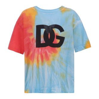Dolce & Gabbana T-shirt - Eden - Blå/Orange m. Logo