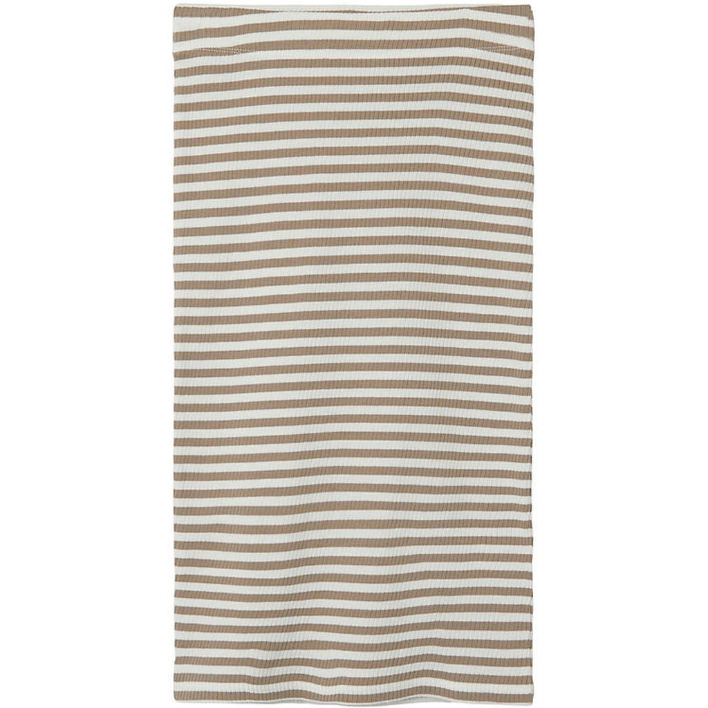 LMTD Nederdel - NlfDallas - Rib - Mocha Meringue/WHITE STRIPES