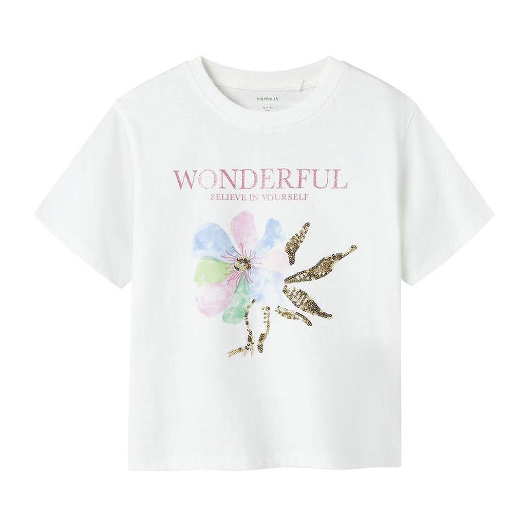 Name It T-shirt - NkfDukko - Bright White m. Print