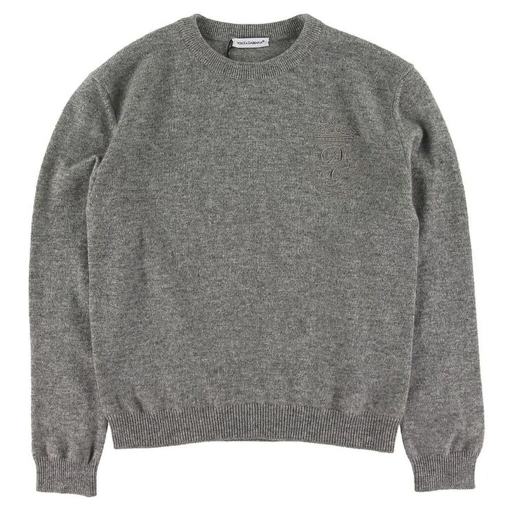 Dolce & Gabbana Bluse - Uld - Gråmeleret m. Broderi