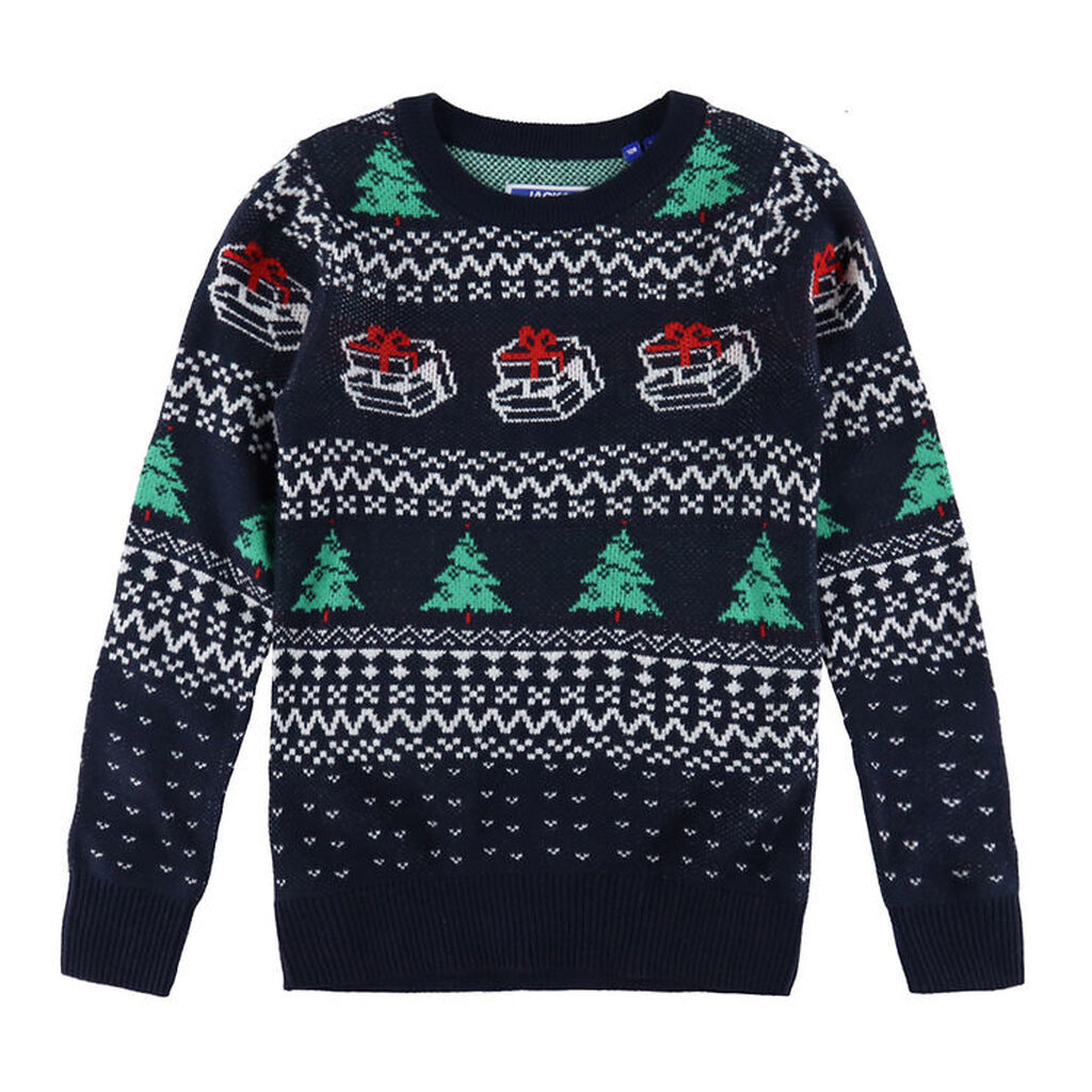 Jack & Jones Bluse - Strik - JjXmas Andrew - Sky Captain/Holly G