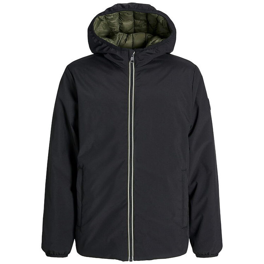 Jack & Jones Dynejakke - JjeBrook - Vendbar - Sort/Olive Night