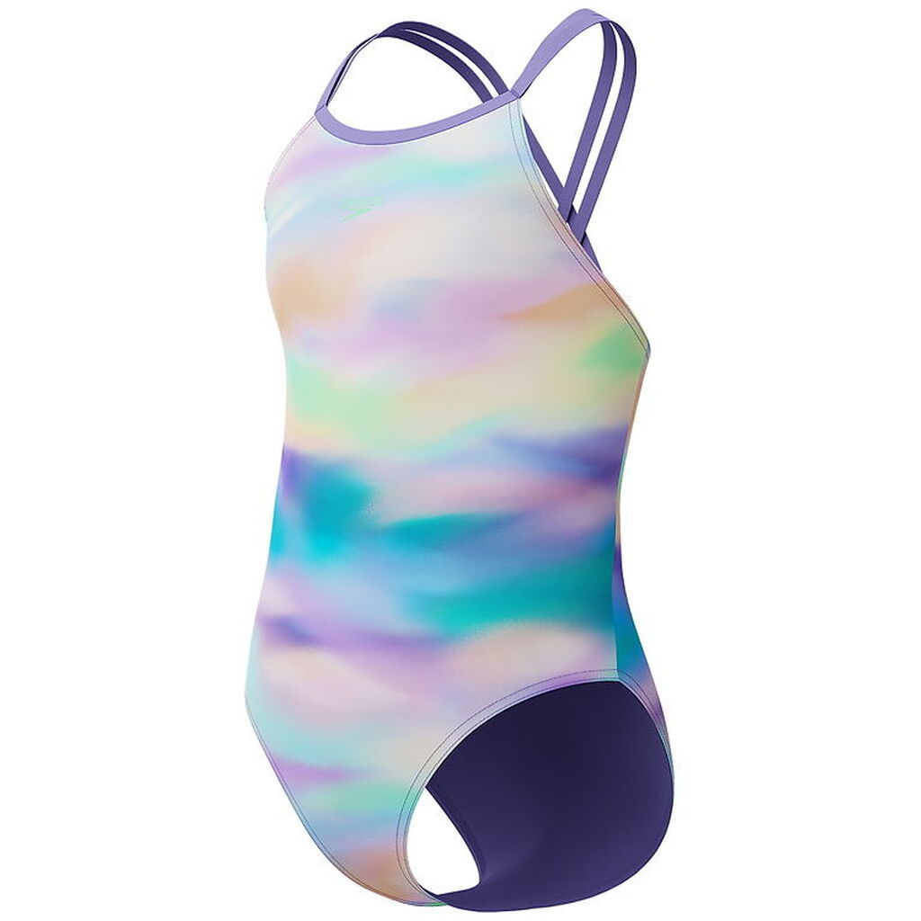 Speedo Badedragt - Printed Twinstrap - Lilla/Grøn/Orange