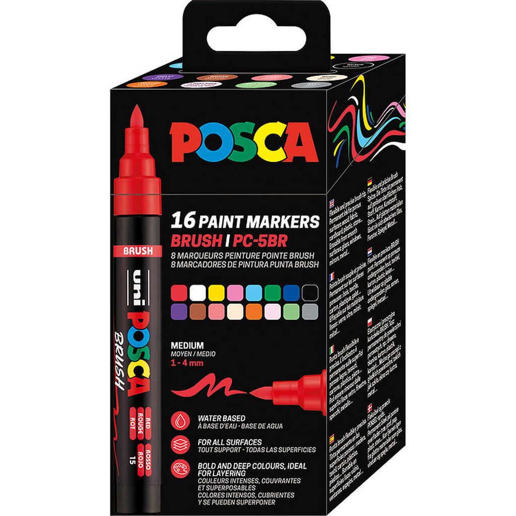 Posca Tuscher - PC5BR - 16 stk. - Multifarvet