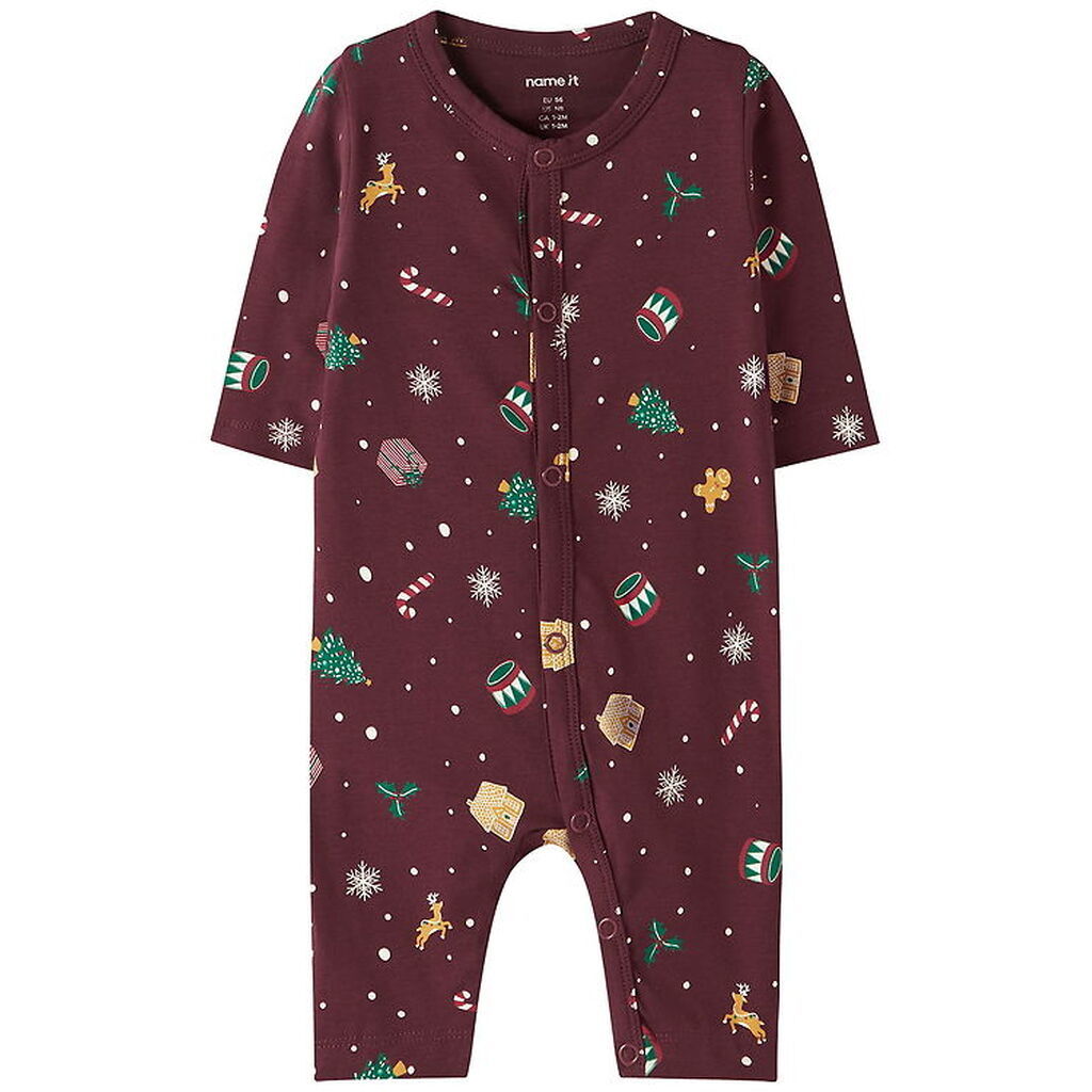 Name It Natdragt - NbnVismas - Burgundy/Xmas AOP