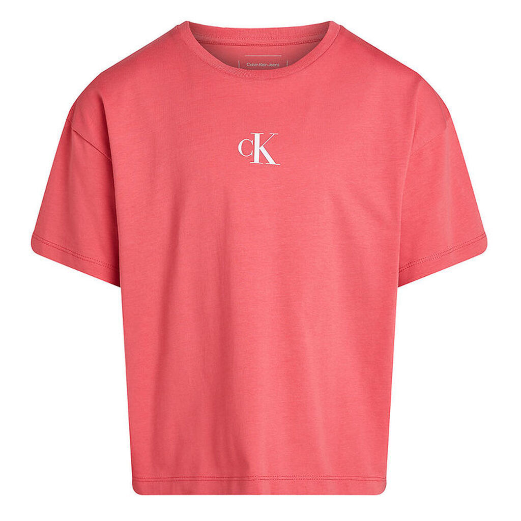 Calvin Klein T-shirt - CK Logo Boxy - Deep Crimson Fruit