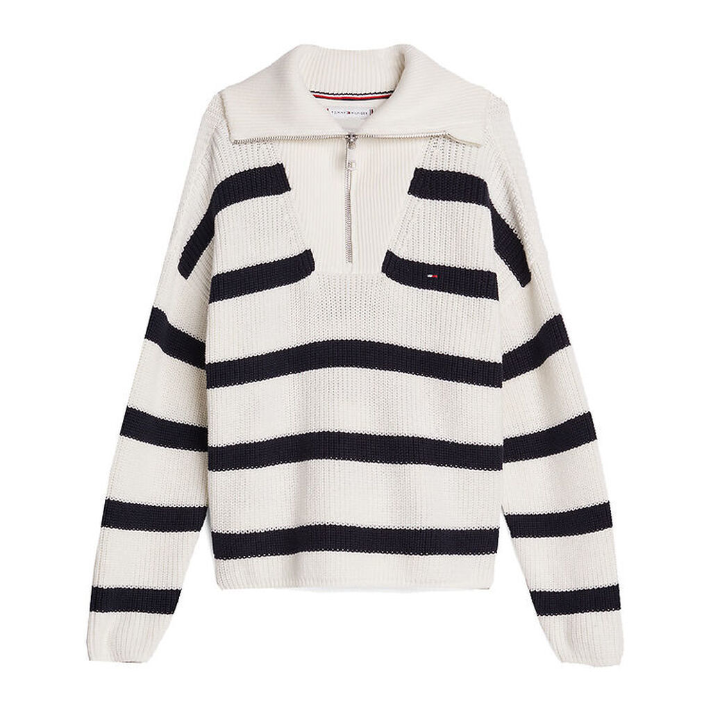Tommy Hilfiger Bluse - Strik - Half Zip - Blue Stripe