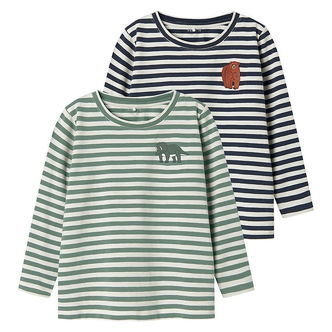 Name It Bluser - NmmNitu - 2-pak - Mood Indigo/W. GREEN BAY