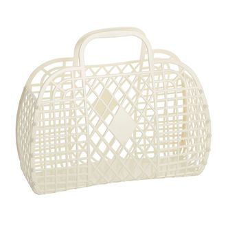 Sun Jellies Lille Foldekurv - Retro - 26x21x12 cm - Cream