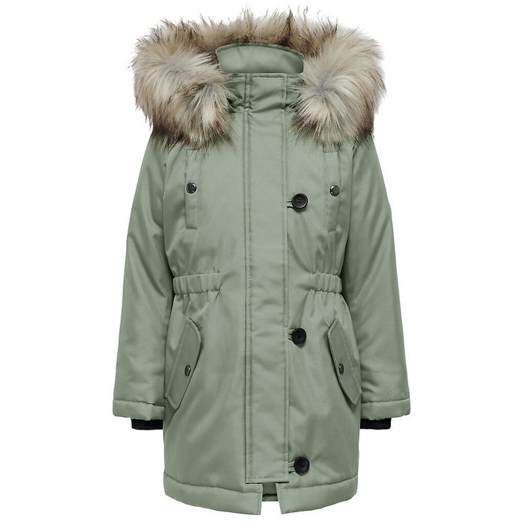 Kids Only Jakke - Noos - KogIris - Desert Sage/Fur Light Grey