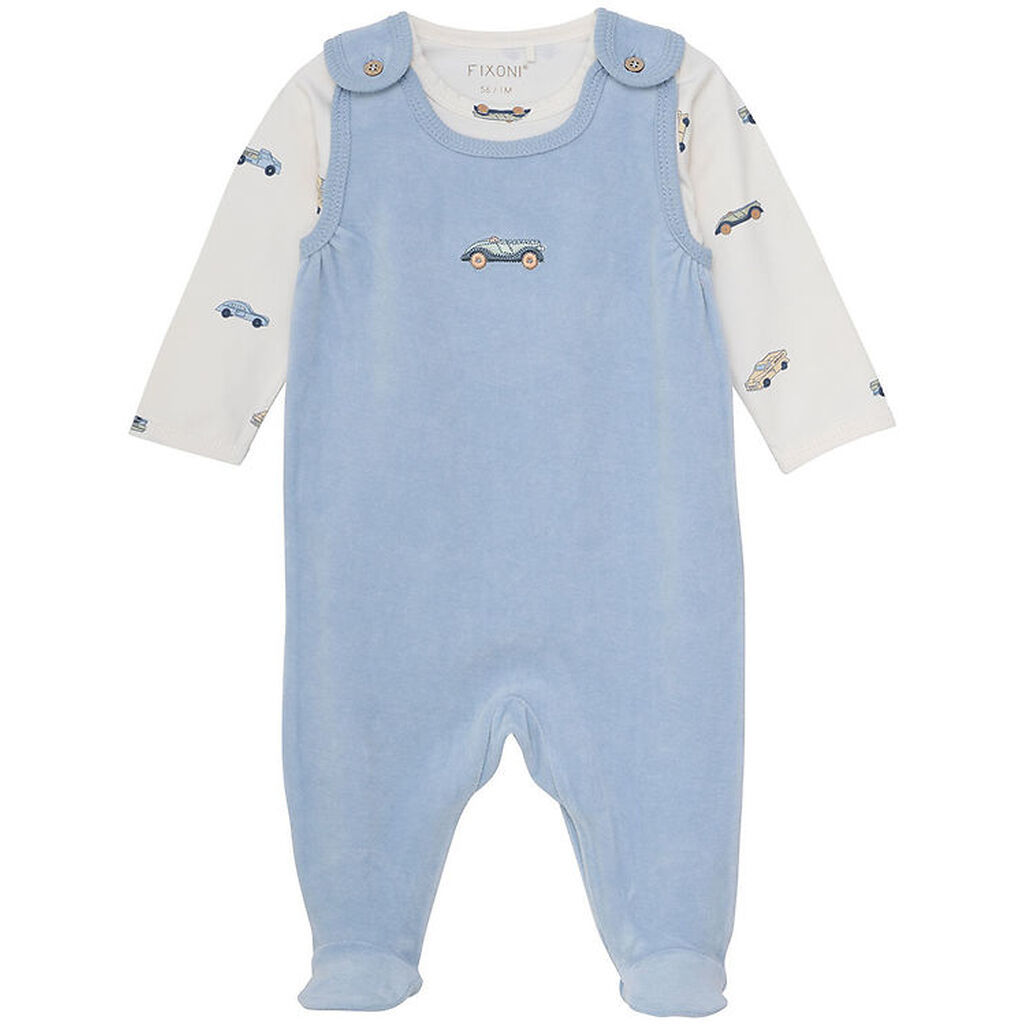 Fixoni Sparkedragt m. Body l/æ - Velour - Blue Fog