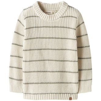 Lil' Atelier Bluse - Strik - NmmEmlen - Coconut Milk/Stripes