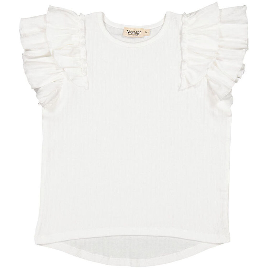 MarMar T-shirt - Modal - Tavora Frill - Gentle White