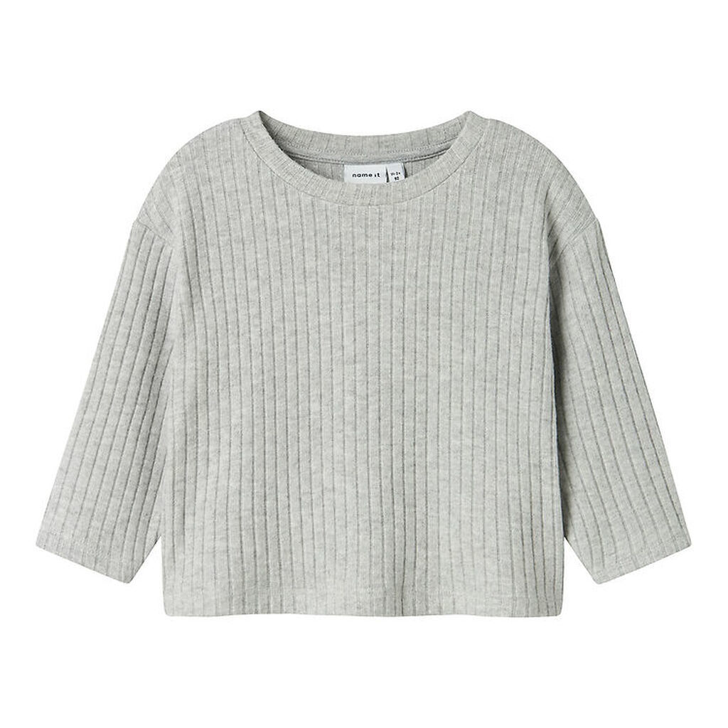 Name It Bluse - Strik - NmfRikka - Grå Meleret