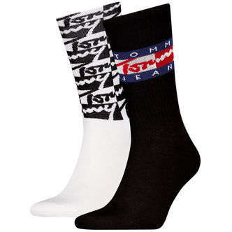 Tommy Hilfiger Strømper - 2-pak - Sort/Hvid