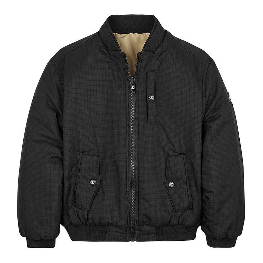 Calvin Klein Bomberjakke - Vendbar - Sort/Beige