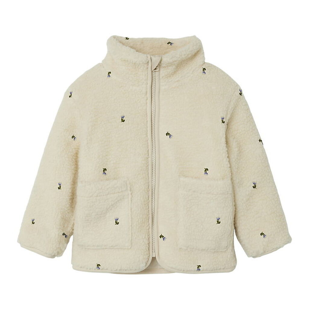 Name It Fleecejakke - Teddy - NmnMagot - Fog/Flower