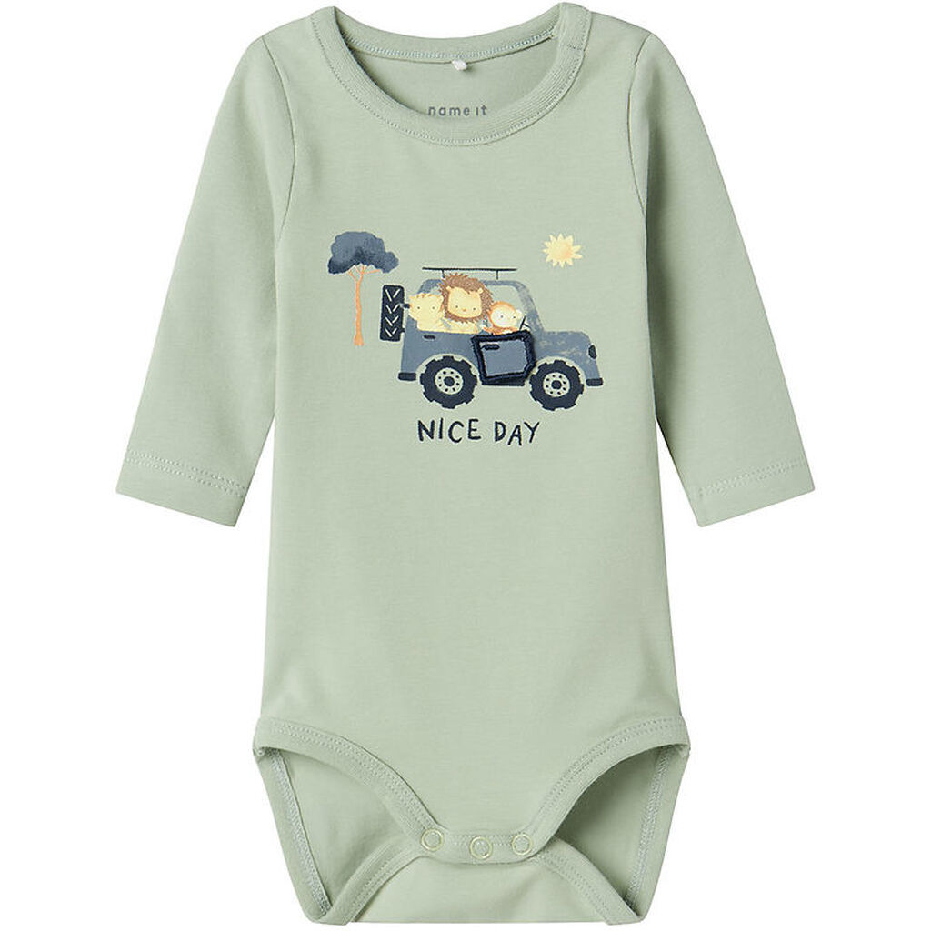 Name It Body l/æ - NbmHollow - Aqua Gray m. Print