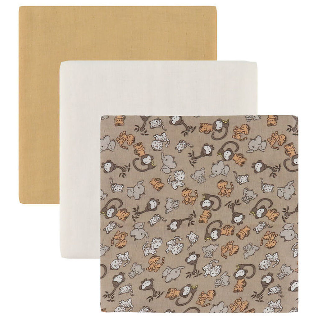 That's Mine Stofbleer - Bora Muslin - 3-pak - 70x70 cm - Jungle
