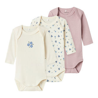 Name It Bodyer l/æ - Noos - NbfBody - 3-pak - Jet Stream Flower
