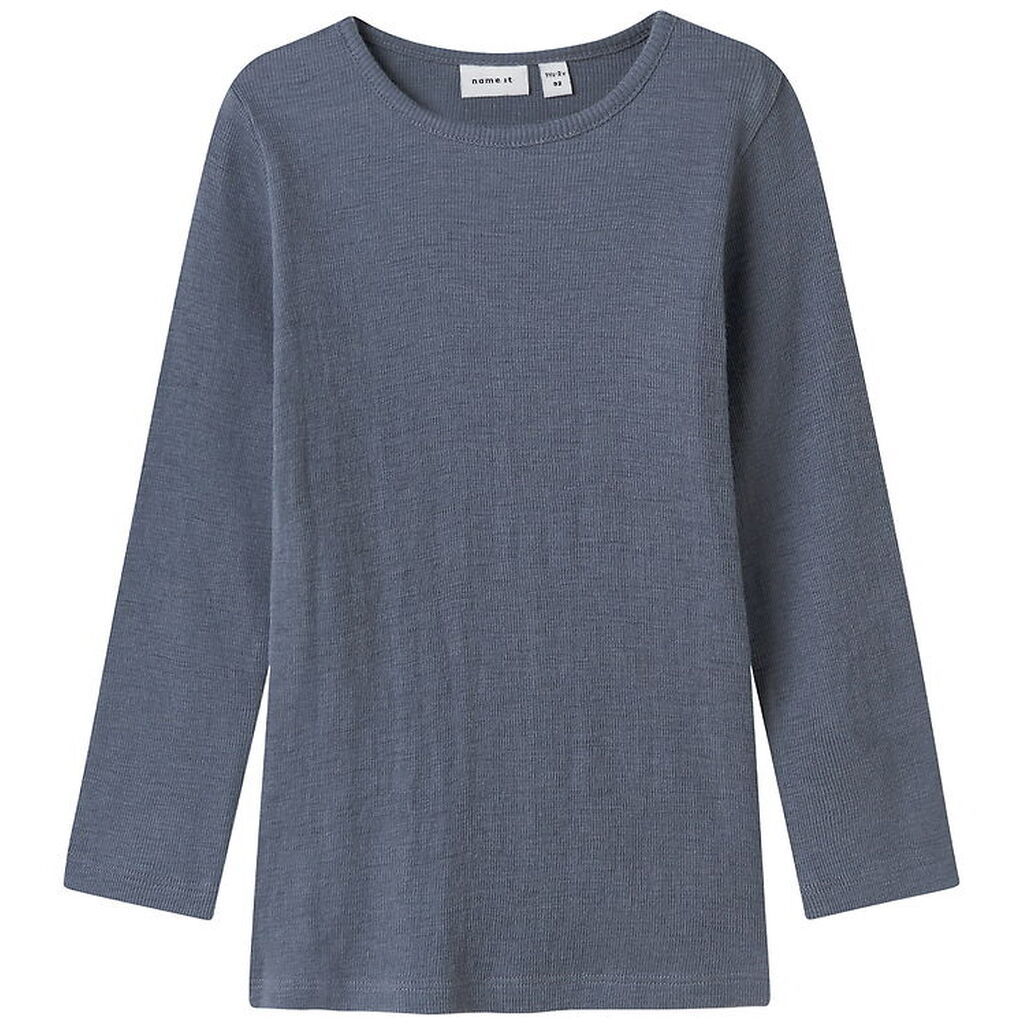 Name It Bluse - Uld/Silke - Rib - NmmWossa - Folkstone Gray