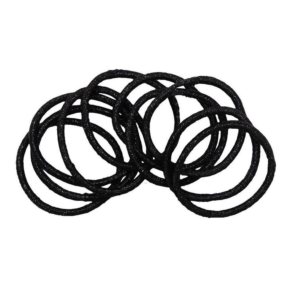 Little Wonders Hårelastikker - Rosa - 10-Pak - Black Glitter