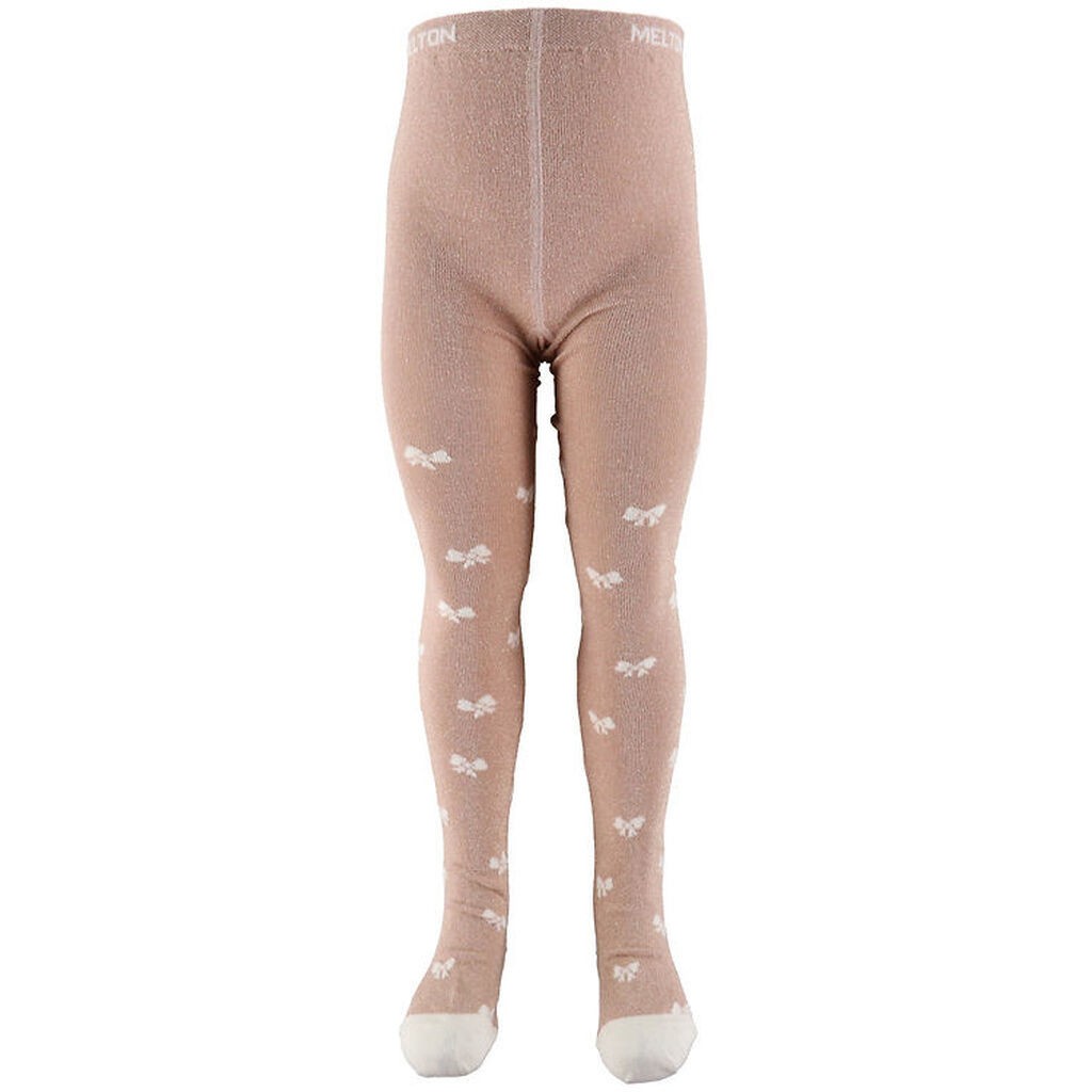 Melton Strømpebukser - Bow Glitter - Crystal Pink