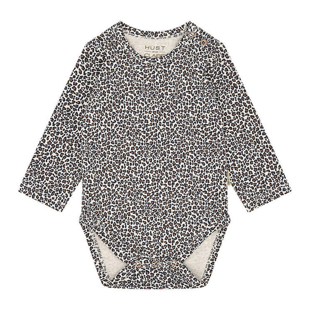 Hust and Claire Body l/æ - HCBri - Wheat Melange m. Leopardprint
