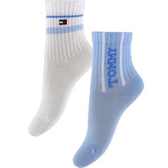 Tommy Hilfiger Strømper - 2-pak - Lyseblå/Hvid