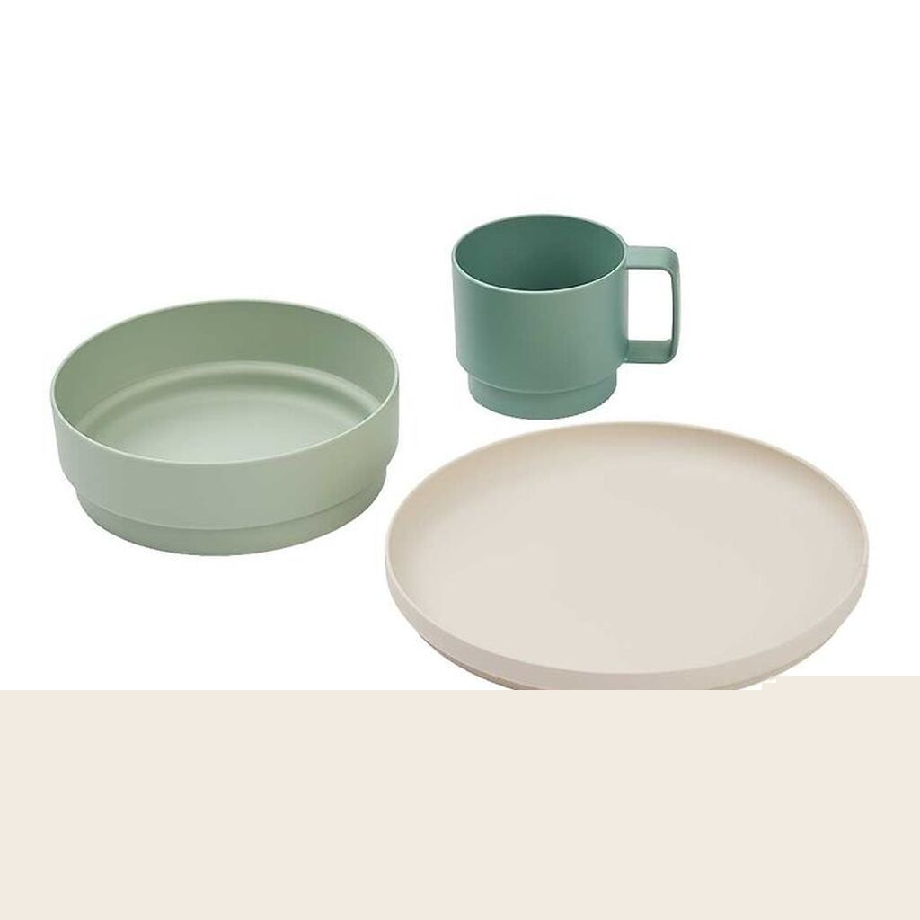 Liewood Spisesæt - Plastik - 3 dele -Walt - Dusty Mint Mix