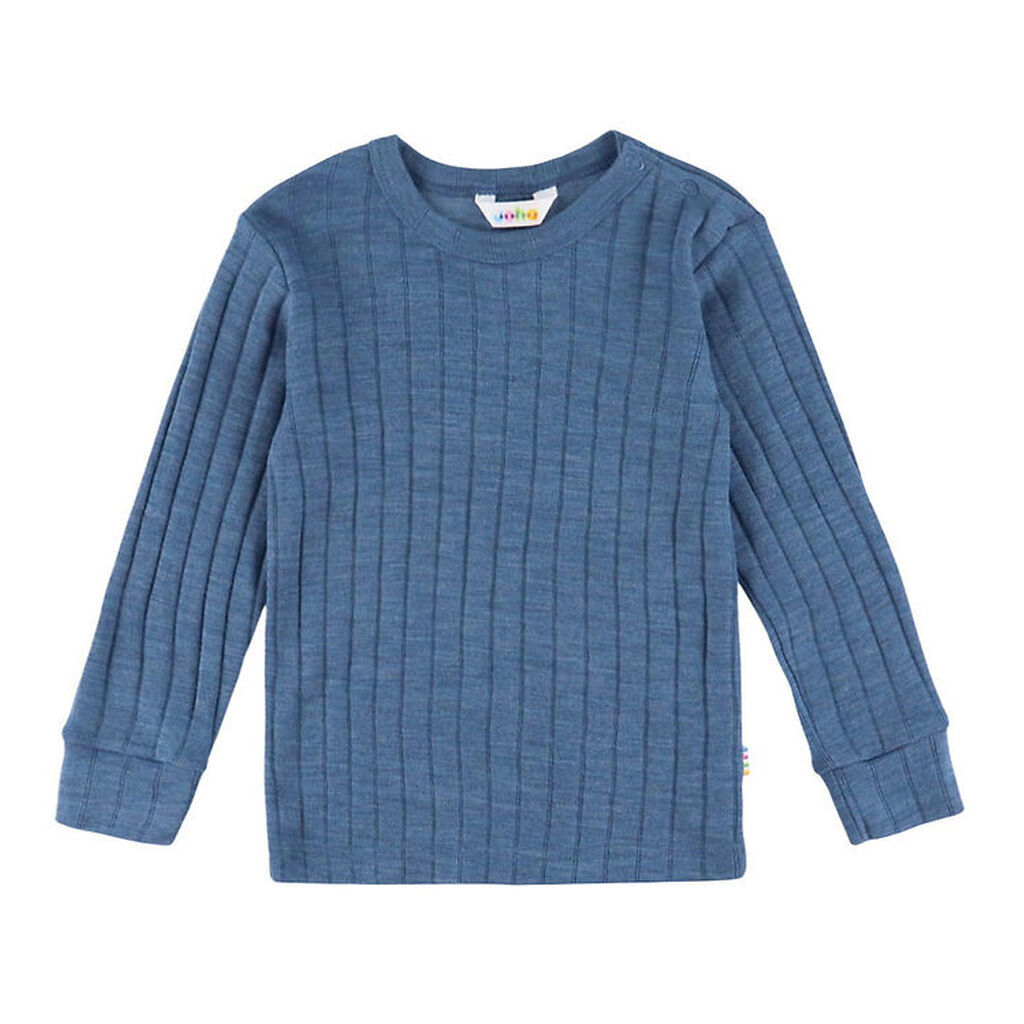 Joha Bluse - Uld/Silke - Rib - Blå