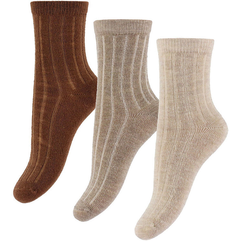 Minymo Strømper - 3 Pak - Silver Mink Melange