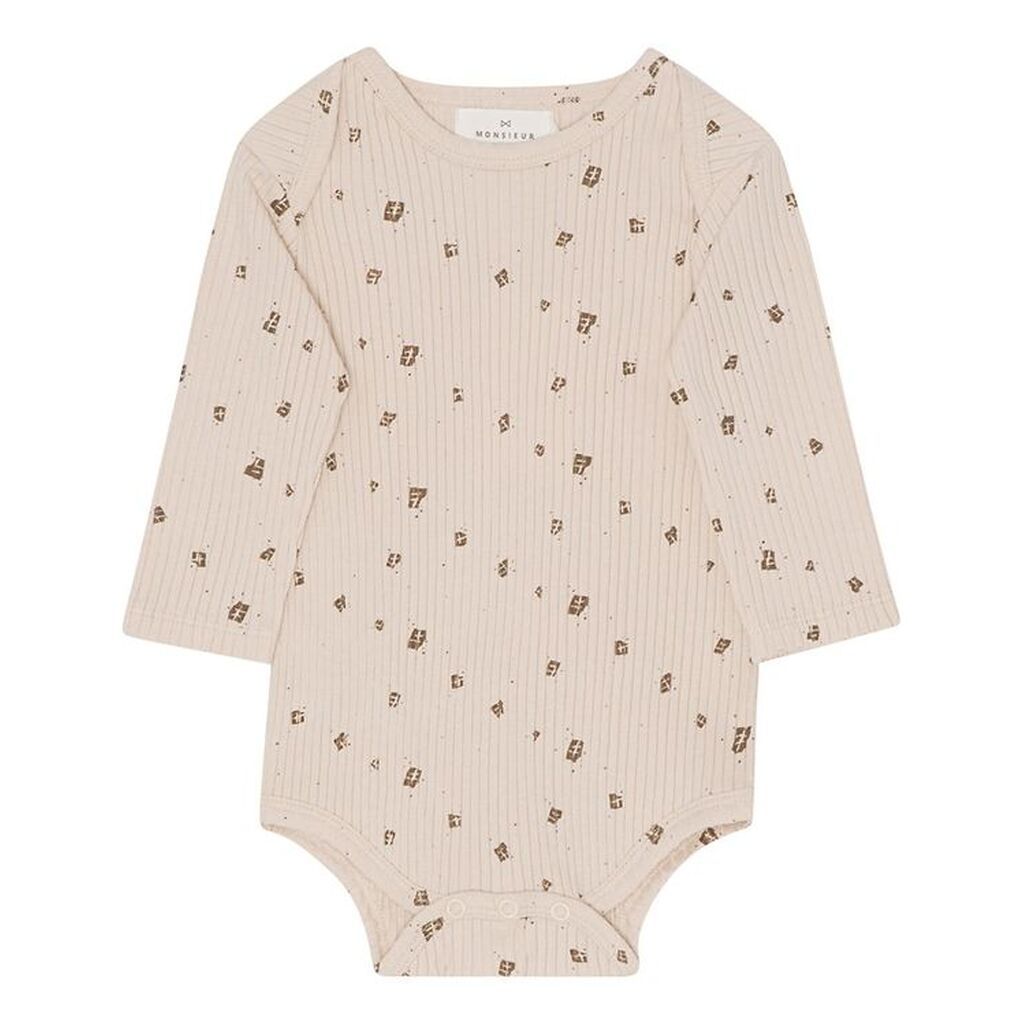 Monsieur Mini body l/æ - Off White m. Chokolade