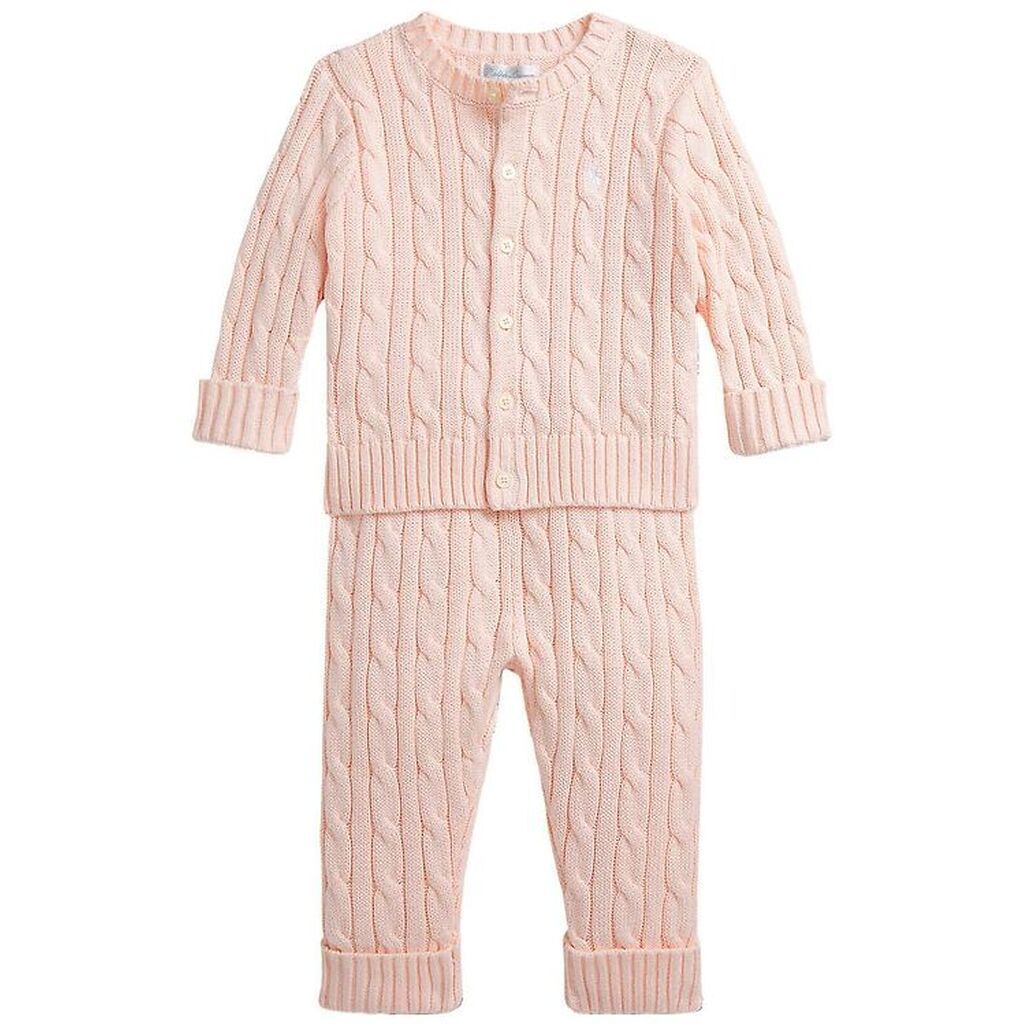 Polo Ralph Lauren Sæt - Cardigan/Bukser - Strik - Morning Pink