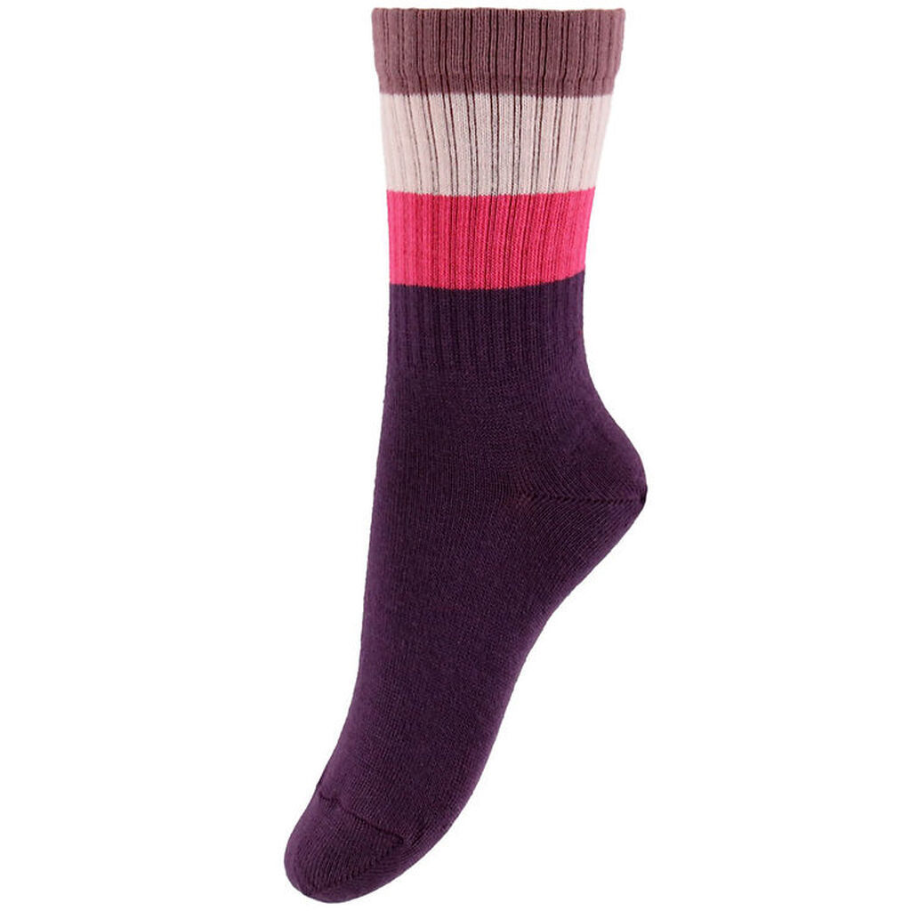 Melton Strømper - Wide Stripes - Hortensia