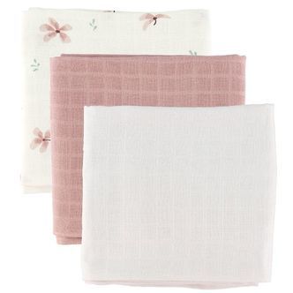 Cam Cam Stofbleer - 72x72 - 3-pak - Windflower Creme/Dusty Rose