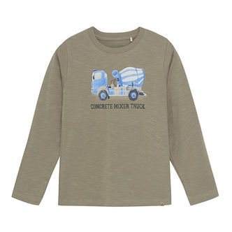 Minymo Bluse - Timber Wolf m. Print