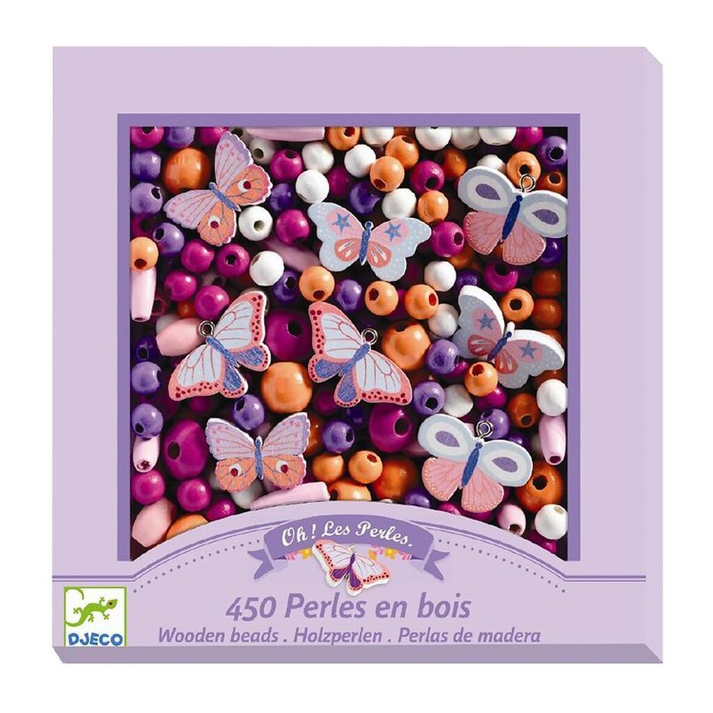 Djeco Træperler - 450 stk. - Sommerfugle