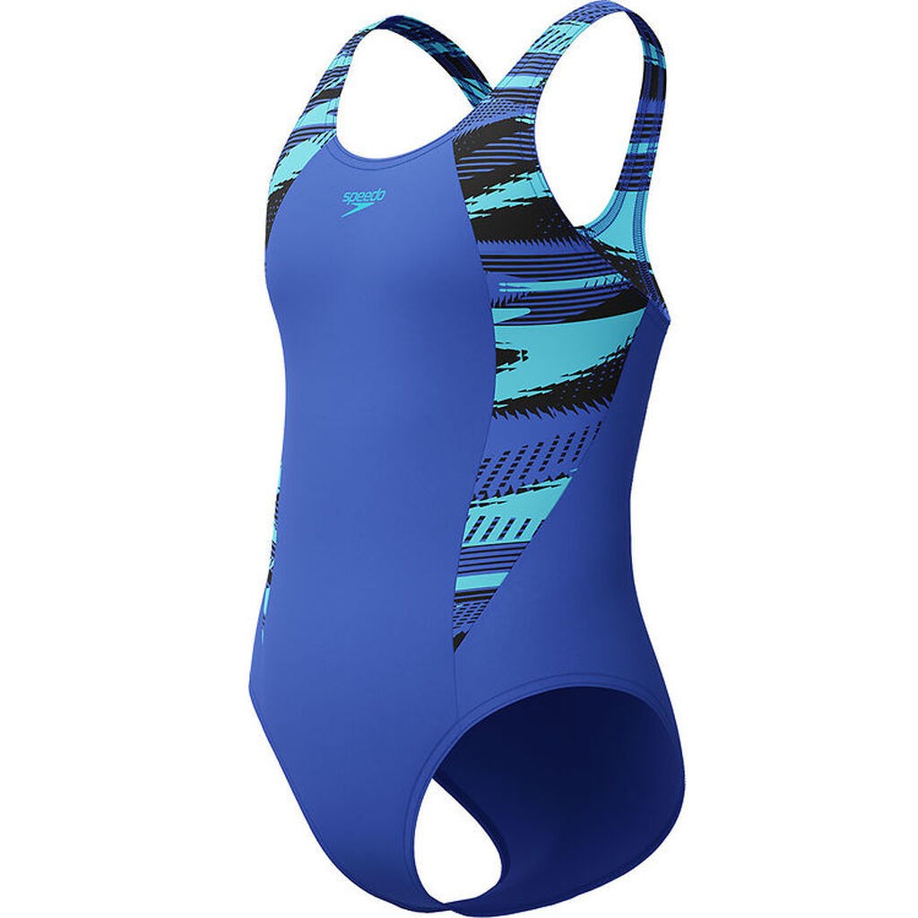 Speedo Badedragt - HyperBoom Splice Muscleback - Blå m. Print