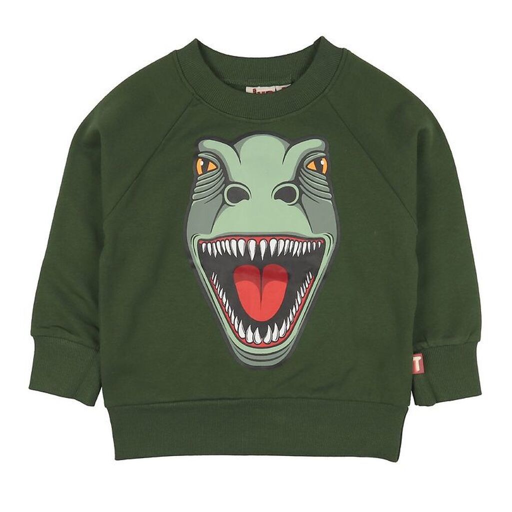 DYR-Cph Sweatshirt - DYRBellow - Grøn m. Dinosaurus