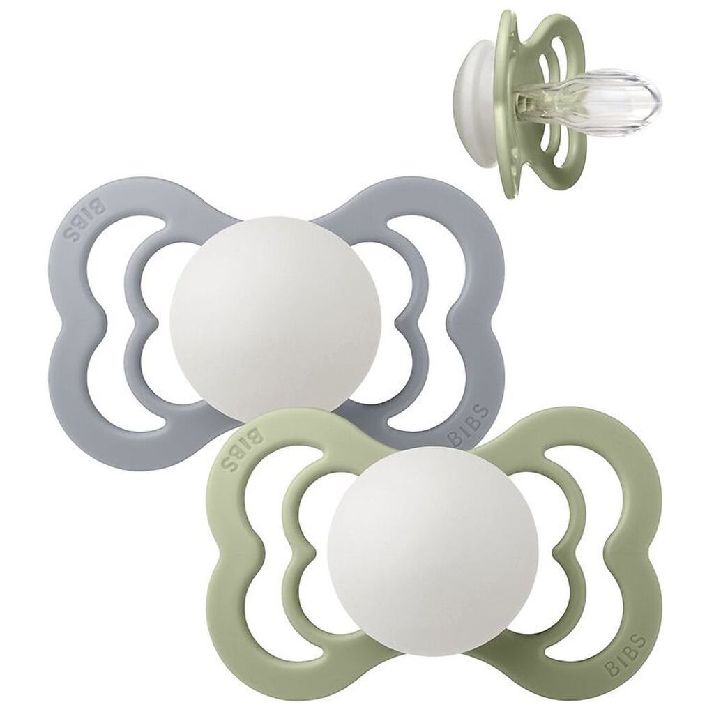 BIBS Supreme Natsutter - Str. 2 - 2-pak - Symmetrisk - Sage/Cl