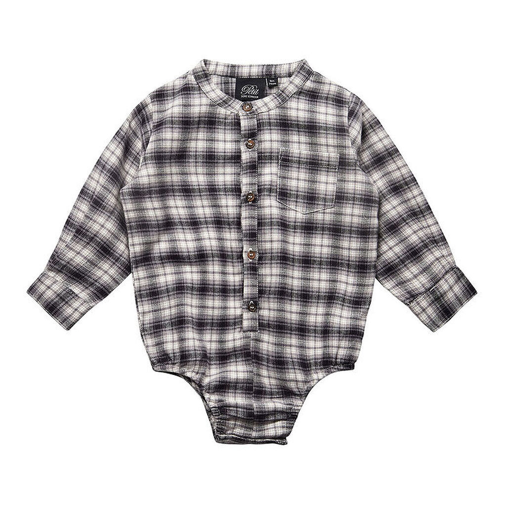 Petit by Sofie Schnoor Skjortebody l/æ - Gråternet