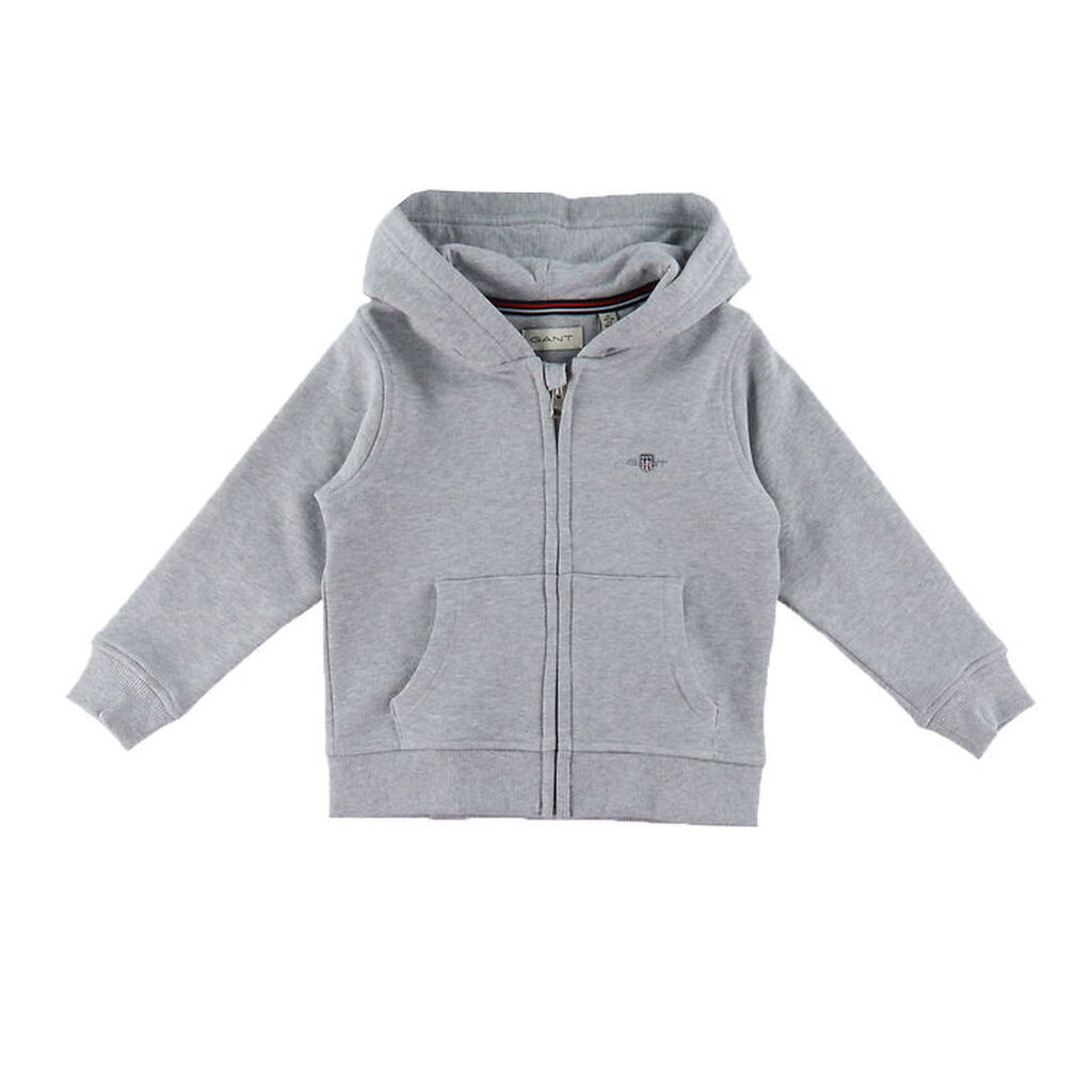 GANT Cardigan - Shield Zip - Light Grey Melange
