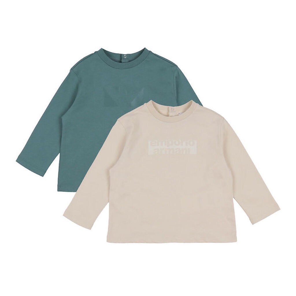 Emporio Armani Bluse - 2-pak - French Oak/Silver Pine m. Print