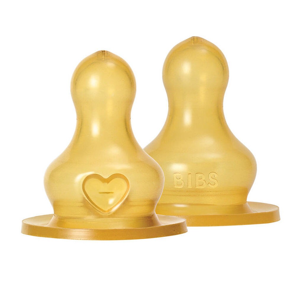 BIBS Flaskesut - 2-pak - Medium Flow - Naturgummi