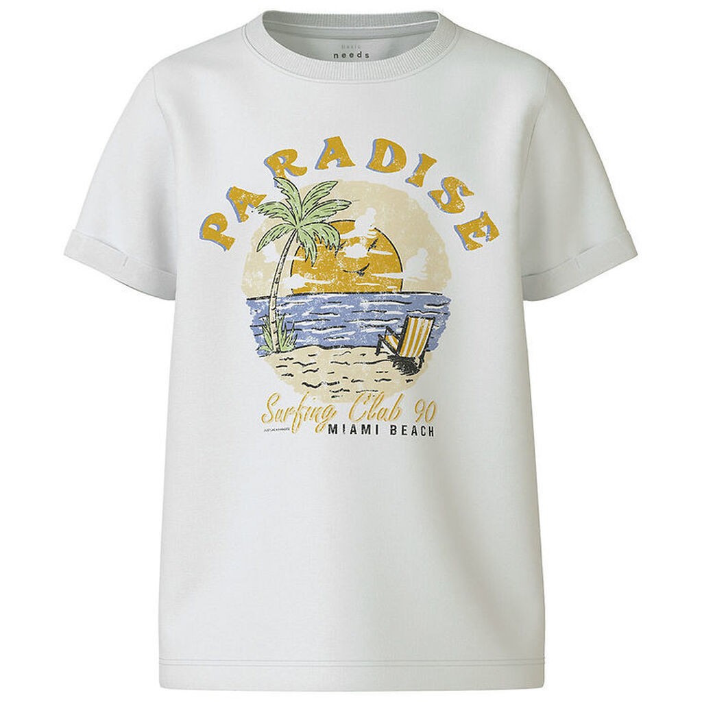 Name It T-shirt - NkmVux - Bright White/Paradise Club