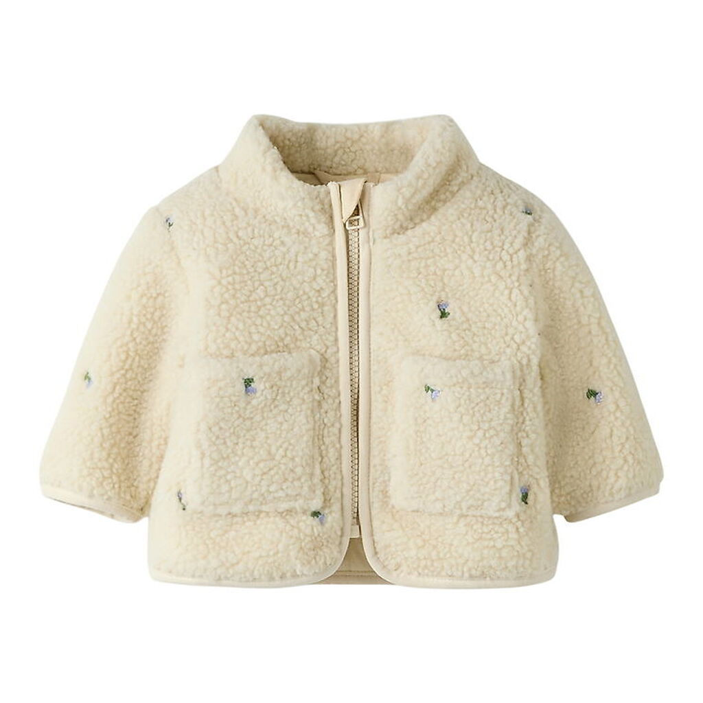 Name It Fleecejakke - Teddy - NbfMagot - Fog/Flower