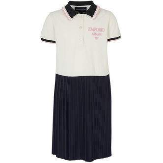 Emporio Armani Kjole - Off White/Navy
